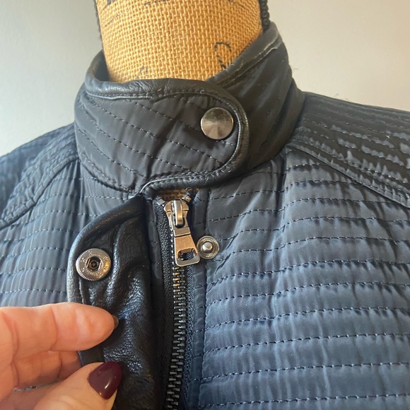 Tribal Women's Sz M Black Quilted Jacket with faux leather accents - Picture 5 of 11